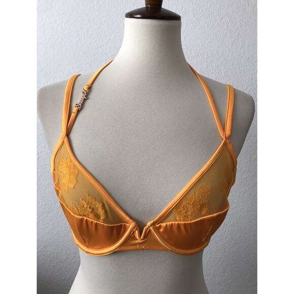 Savage X Fenty Lingerie Strap Up Lace Underwire Plunge Bra FLAW - Picture 1 of 12